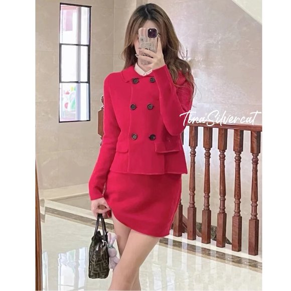 BLOGGER'S FAVE! Zara Red Wool Blazer Jacket NWT - Picture 4 of 15